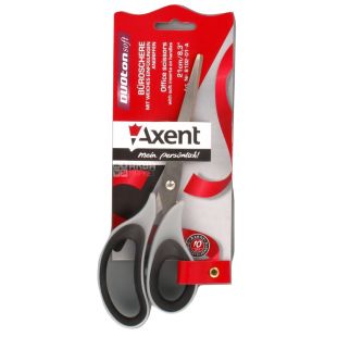 Axent, Ножницы канцелярские, Duoton Soft, 21 см, Серо-черные, м/у