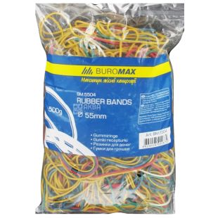 Buromax Резинки для денег, 500г, цвет ассорти, пакет