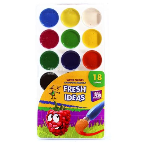 Cool For School Fresh Ideas Акварель медовая, 18 цветов, пластиковая упаковка