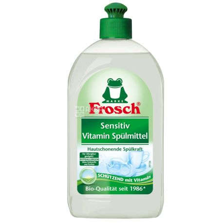 Frosch, 500 мл, Бальзам-концентрат для миття посуду, Для чутливої шкіри