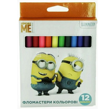 Despicable Me Markers are colored, 12 colors, carton.
