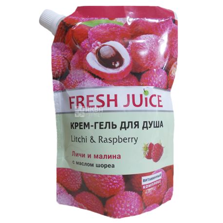 Fresh Juice, 200 мл, Крем-гель для душа, Личи и малина