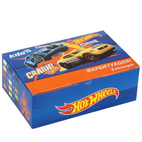 Kite Hot Wheels Фарби гуашеві, 6шт, картонна упаковка
