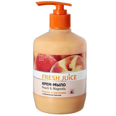 Fresh Juice, 460 ml, cream soap, Peach and Magnolia