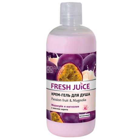 Fresh Juice, 500 мл, Крем-гель для душу, Маракуйя та магнолія