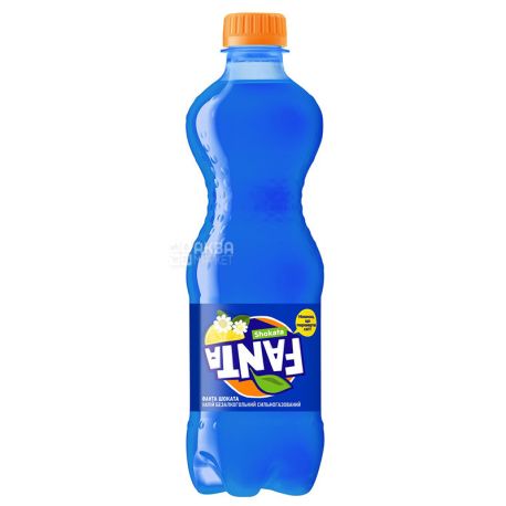 Fanta, Shokata, Упаковка 12 шт. по 0,5 л, Фанта Шоката, Лимон-Бузина, Вода сладкая, с натуральным соком, ПЭТ