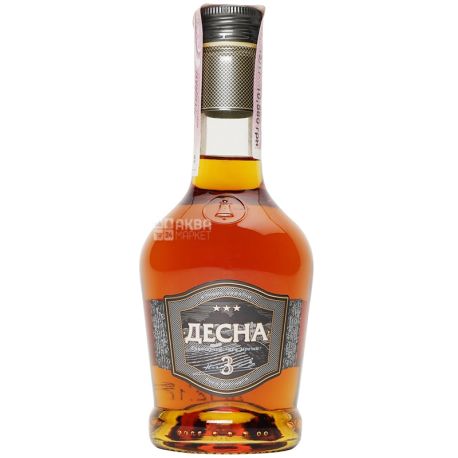 Shustov Desna 3 stars, ordinary cognac, 0.25l