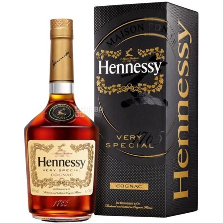 Hennessy VS 4 зірки, 0,5л, скляна пляшка, подарункова коробка