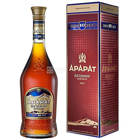 Ararat Akhtamar cognac 10 years old, 0.7 l, glass bottle, gift box