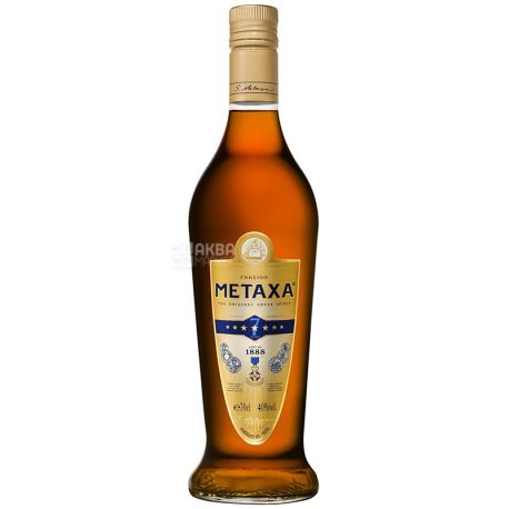 Metaxa 7 Star, Brandy, 0.7 L, Glass Bottle