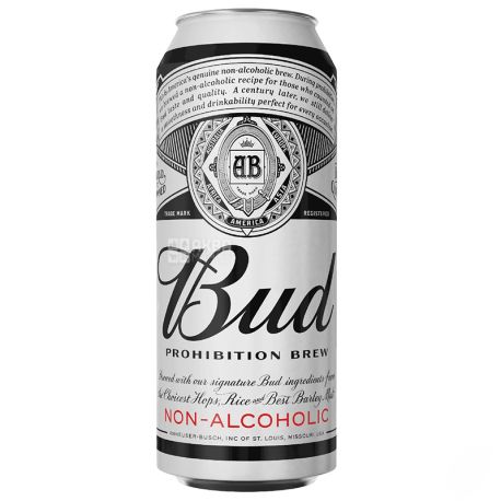 Bud Prohibition Brew, 0,5 л, Бад, Пиво безалкогольне, ж/б