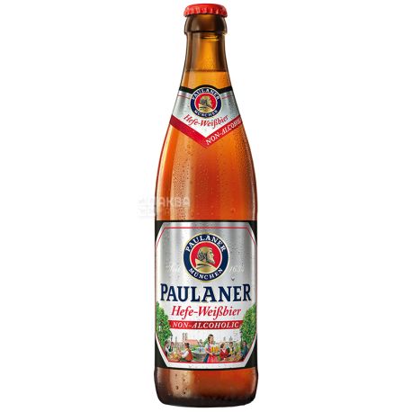 Paulaner, Hefe-Weissbier, 0,5 л, Пауланер, Пиво нефильтрованное, безалкогольное, стекло