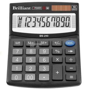 Brilliant BS-210, Калькулятор настольный, 100х124х33 мм