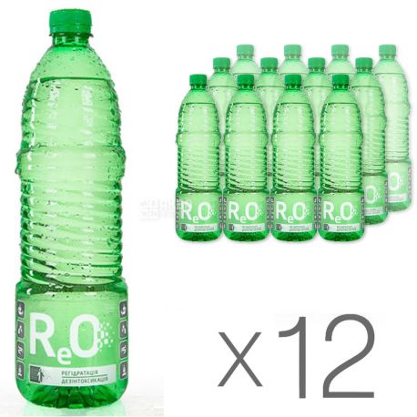 ReO, 0,95 л, Упаковка 12 шт., РЕО, Вода слабогазированная для улучшения обмена веществ, ПЭТ