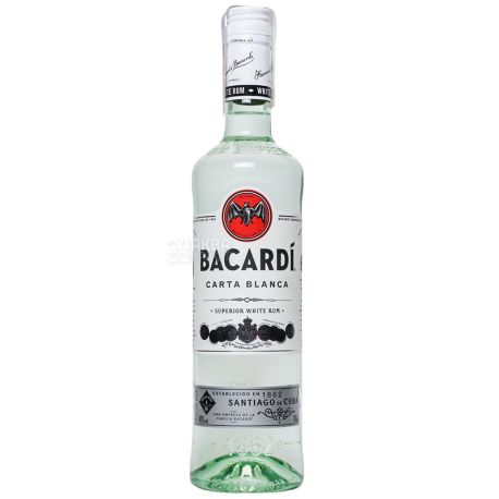 Bacardi Carta Blanca, Ром белый, от 6 месяцев выдержки, 0,7 л