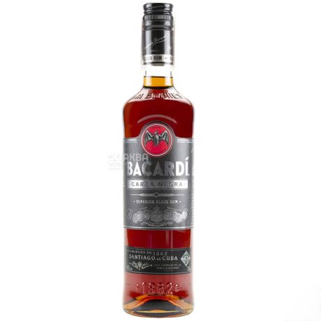 Bacardi Carta Negra, Ром черный, 4 года выдержки, 0,7 л