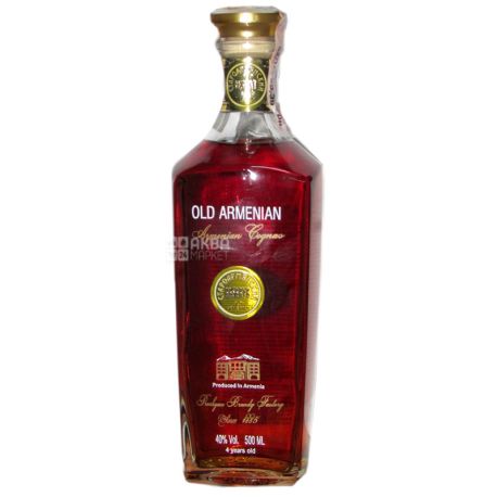 Old Armenian Коньяк, 4 звездочки, 0,5 л, Стеклянная бутылка