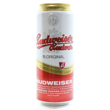 Budweiser, 0,5 л, Бадвейзер, Пиво світле, ж/б