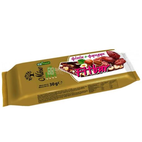 Misso Fitbar, 30 г, Миссо Фитбар, Батончик, Финик и фундук