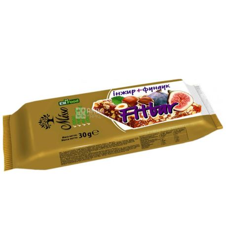 Misso Fitbar, Batonchik, Fig + hazel, 30 g, m / y