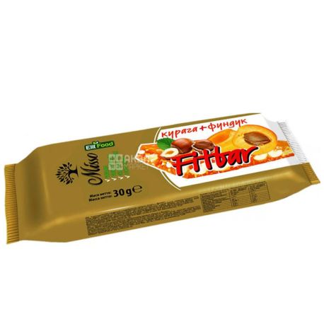 Misso Fitbar, 30 г, Миссо Фитбар, Батончик, Курага и фундук