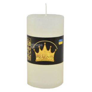 Pragnis Рустик Циліндр білий, Свічка, D7см х10 см