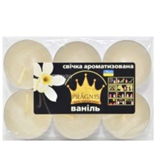 Pragnis, Свічка-таблетка ароматизована, Ваніль, 6 шт.