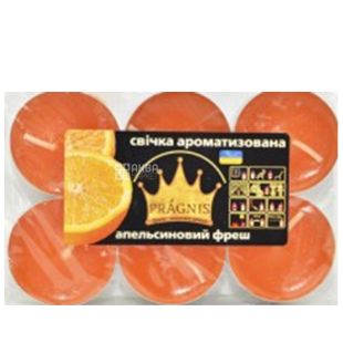 Pragnis, Свеча-таблетка ароматизированная, Апельсиновый фреш, 6 шт.