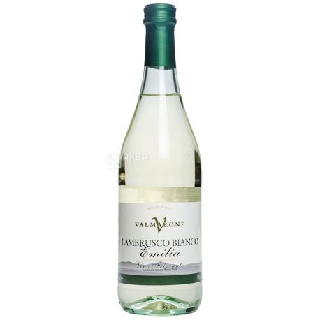 Valmarone Lambrusco Bianco вино игристое белое полусладкое, 0,75л