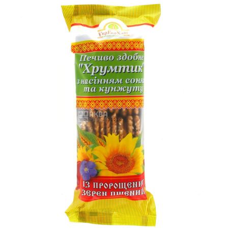 Печенье с проросшей пшеницы Хрумтик с семечками, 250 г