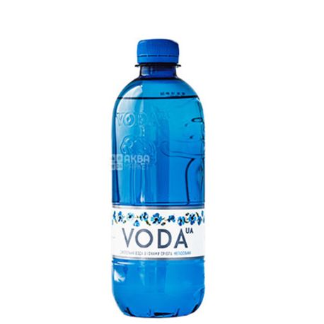 VODA UА, 0,5 л, Упаковка 12 шт., Вода ЮА, Вода негазированная, ПЭТ