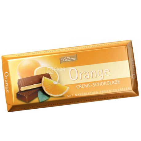Bohme, Шоколад чорний з кремово-апельсиновою начинкой, 100 г, м/у