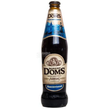Robert Doms Львовское, 0,5 л,  Пиво темное нефильтрованное, Мюнхенский, стекло