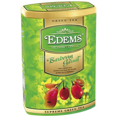 Edems, Barberry, 200 г, Чай Едемс, Барбарис, зелений крупнолистовий, ж/б
