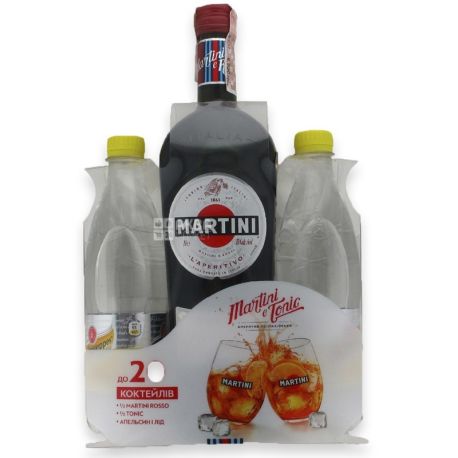 Martini Rosso, Вермут полусладкий, Мартіні,1 л + Тоник, 1 л