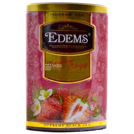  Edems, Strawberry, 200г, Чай Едемс, Полуниця, чорний, крупнолистовой, ж/б
