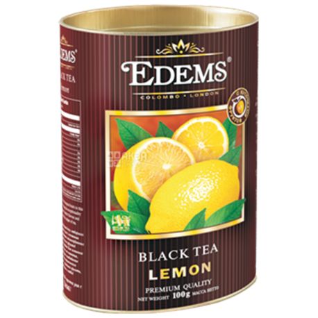 Edems, Lemon, 100г, Чай Эдемс, Лимон, черный, тубус