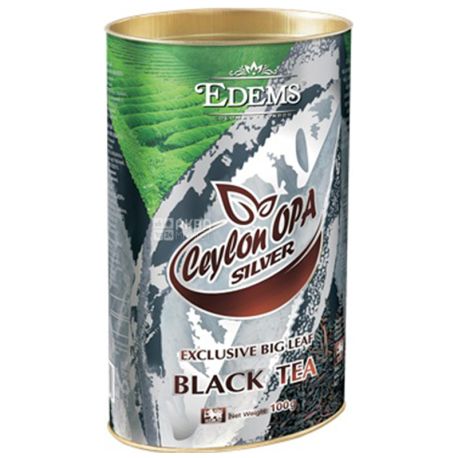Edems Ceylon OPA Silver exclusive black leaf tea, 100g, tube