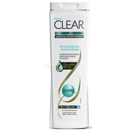 Clear Intensive moisturizing For women Anti-dandruff shampoo, 400ml, plastic