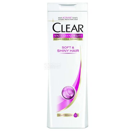 Clear, Soft Shiny Hair, 400 мл, Шампунь проти лупи, М'які і блискуче волосся