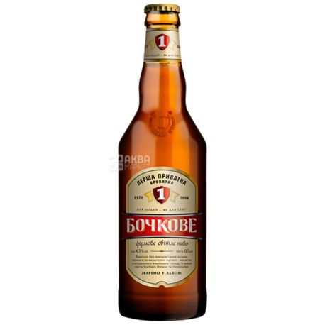 The first private brewery Bochkovaya beer is light, 0,5 l