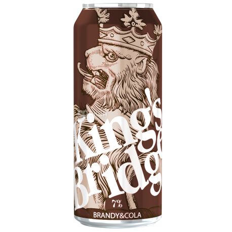 Kings Bridge Beverage, Brandy-Cola, 0.45 L, Tin
