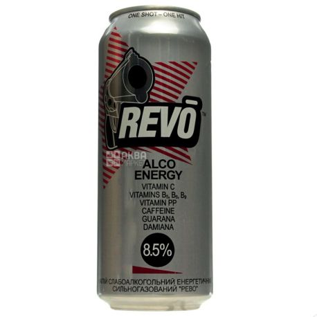 Revo Alco Energy Напиток, Слабоалкогольный, 8,5 %, 0,5 л, Жестяная банка