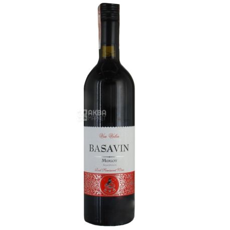 Basavin Сільвія Мерло Вино, Червоне напівсолодке, 0,75 л