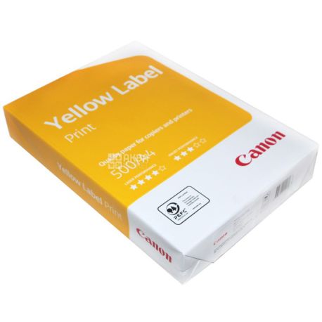 Canon Yellow Label Print, A4 white office paper, 80 g / m2, 500 l. * 5 pcs.