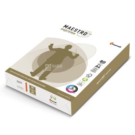 Maestro Supreme, A4 white office paper, 80 g / m2, 500 l. * 5 pcs., M / s