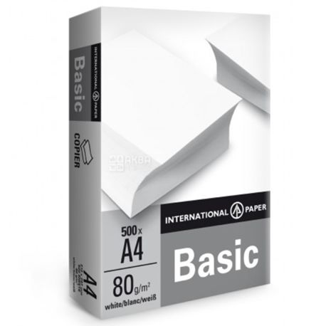 IP Basic, Бумага офисная белая А4, 80 г/м2, 500 л.*5 шт.