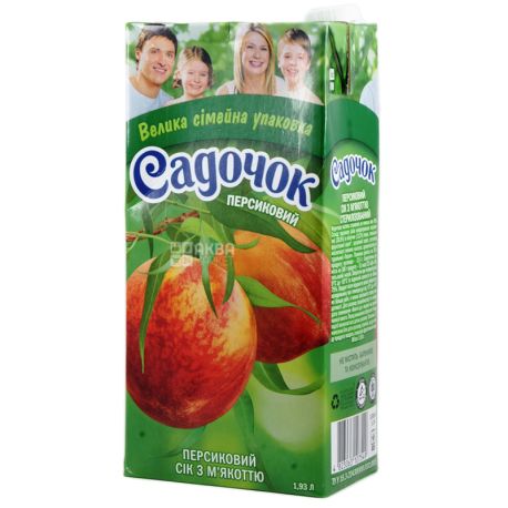 Садочок, Персиковый, 1,93 л, Сок с мякотью