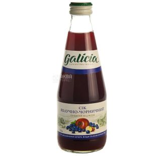 Galicia, 0,3 л, Сік натуральний Яблучно-Чорничний Галіція, без цукру, скло