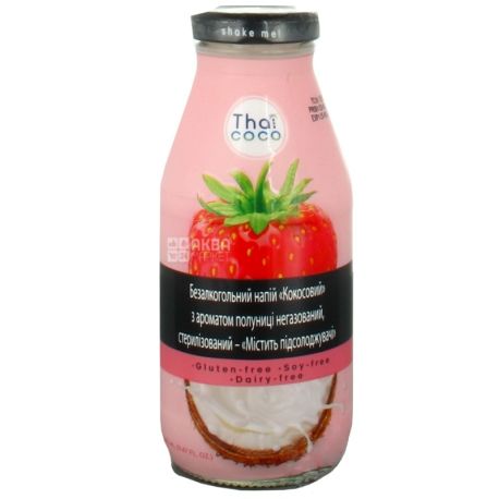 Thai Coco Coconut Drink with strawberry flavor 0,28l glass